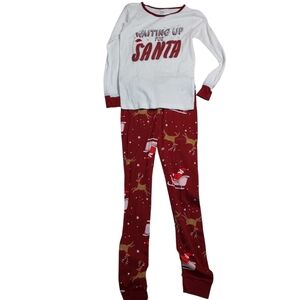 NWT Girl’s Carter’s Pajamas Sz 10~ 2 PC Christmas Waiting Up For Santa ~MSRP $30